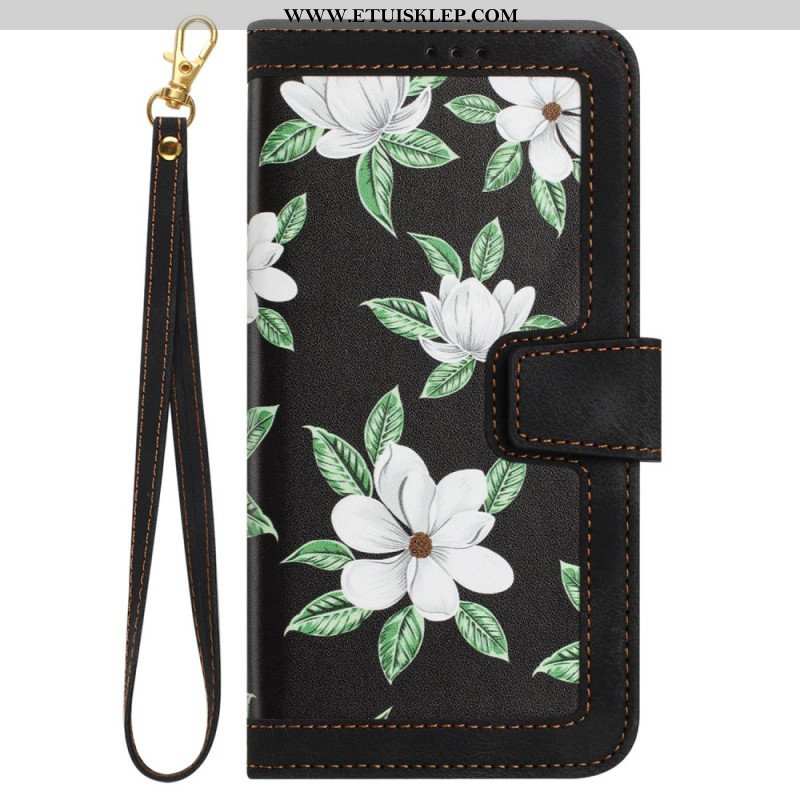 Etui Folio do iPhone 15 Pro Max Luksusowe Kwiaty